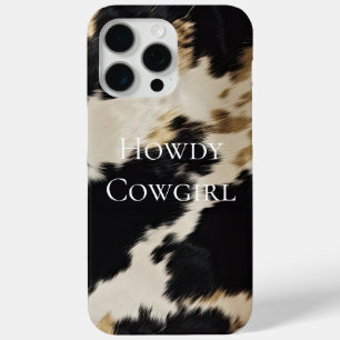 Black Cream Gold Western Cowhide iPhone 15 Pro Max Case