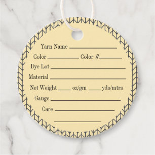 BLACK CREAM KNIT 2" Round Yarn Tags