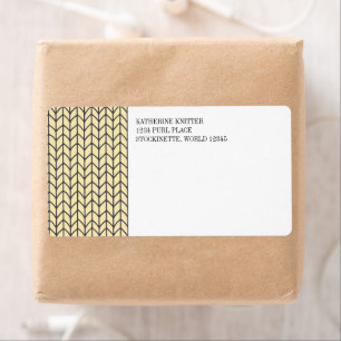BLACK CREAM KNIT Shipping Address Labels