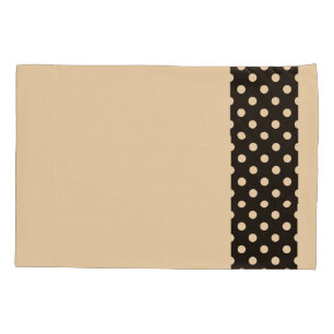Black Cream Polka Dots Reversible Pillow Case