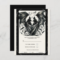 Black Cream Silver Gothic Love Bats Wedding