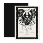 Black Cream Silver Gothic Love Bats Wedding