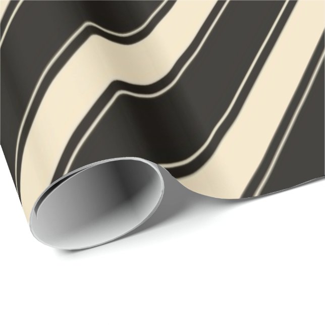 Black Cream stripe wrapping paper (Roll Corner)