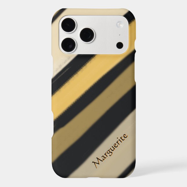 Black & Cream Stripes Custom Name  (Back)
