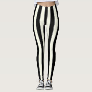 Black, cream stripes with Gray Leggings