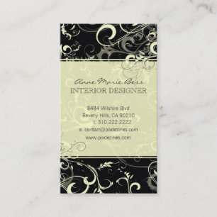 Black cream swirls  business cards