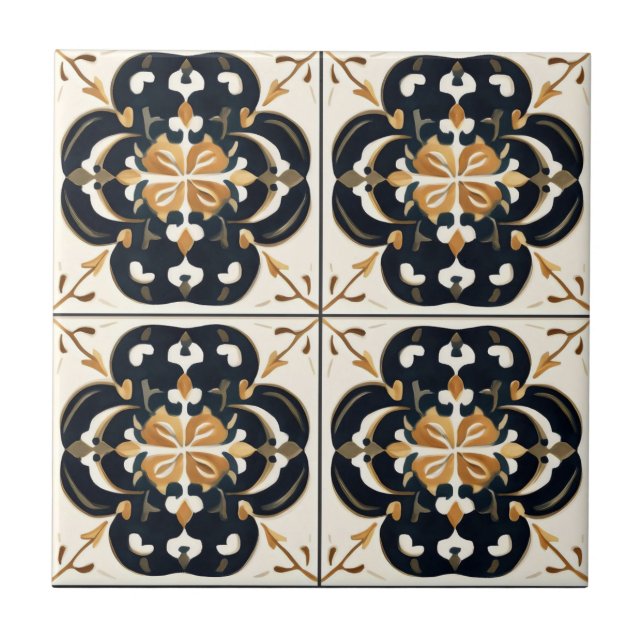 Black Cream Tile Pattern (Front)