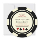 Black Cream Vegas Wedding Save The Date Poker Chip