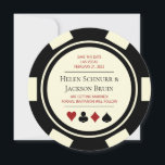 Black Cream Vegas Wedding Save The Date Poker Chip Invitation<br><div class="desc">Dazzle your guests by sending them these fabulous black,  creamy white,  and red poker chip style save the date invitations. They'll be eagerly awaiting the formal invitation to this sure-to-be fun wedding!</div>