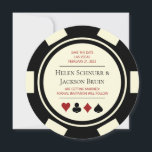 Black Cream Vegas Wedding Save The Date Poker Chip Invitation<br><div class="desc">Dazzle your guests by sending them these fabulous black,  creamy white,  and red poker chip style save the date invitations. They'll be eagerly awaiting the formal invitation to this sure-to-be fun wedding!</div>