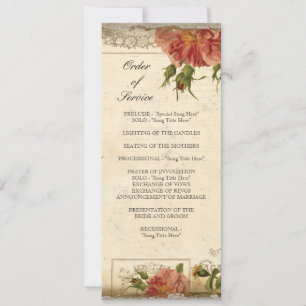 Black Cream Vintage Eiffel Tower Rose Ceremony Invitation
