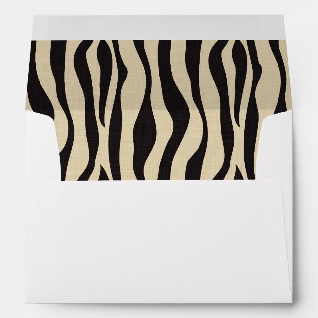 Black Cream Zebra Print Birthday Envelope (Back (Bottom))