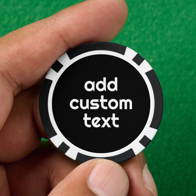 Black Create Your Own - Make It Yours Custom Text Poker Chips (Custom Poker Chip)