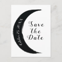 Black Crescent Moon Astrology Zodiac Save the Date