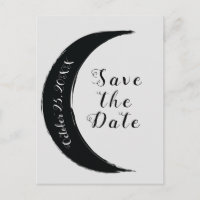 Black Crescent Moon Astrology Zodiac Save the Date