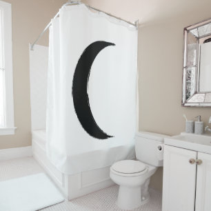 Black Crescent Waning Magic Dark Moon Astrology  Shower Curtain