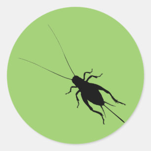 Black Cricket Classic Round Sticker