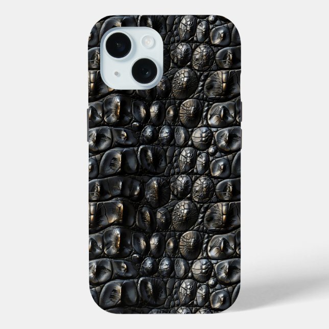 Black Crocodile Leather Case-Mate iPhone Case (Back)