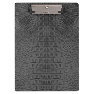 Black Crocodile Leather  Clipboard