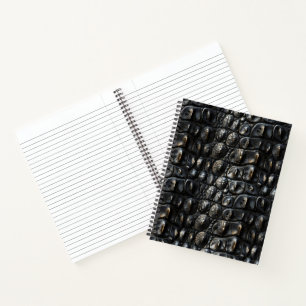 Black Crocodile Leather Notebook