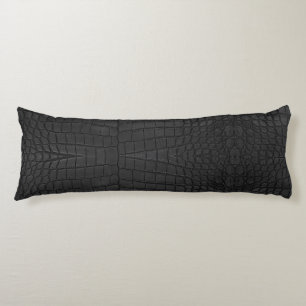 Black Crocodile Leather Print Body Cushion