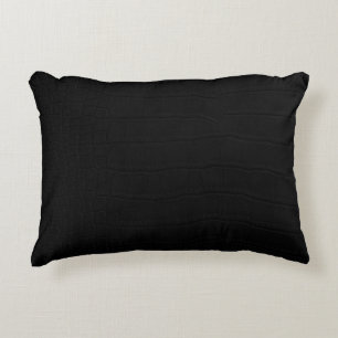 Black Crocodile Skin Print Decorative Cushion