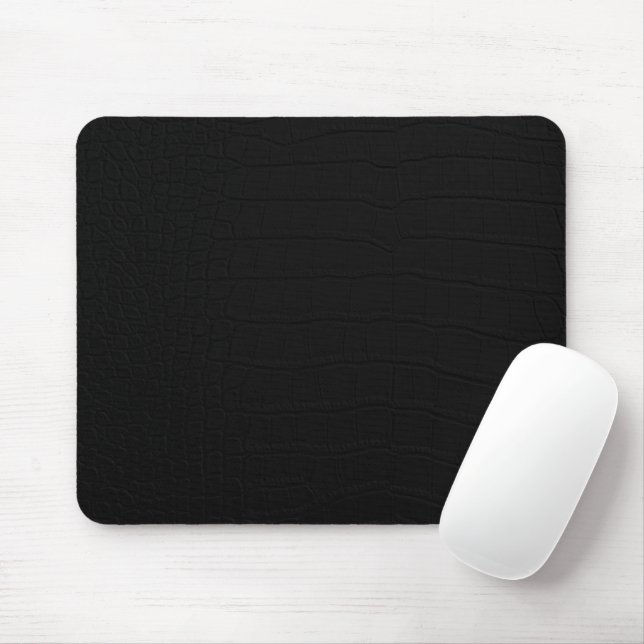 Black Crocodile Skin Print Mouse Mat (With Mouse)