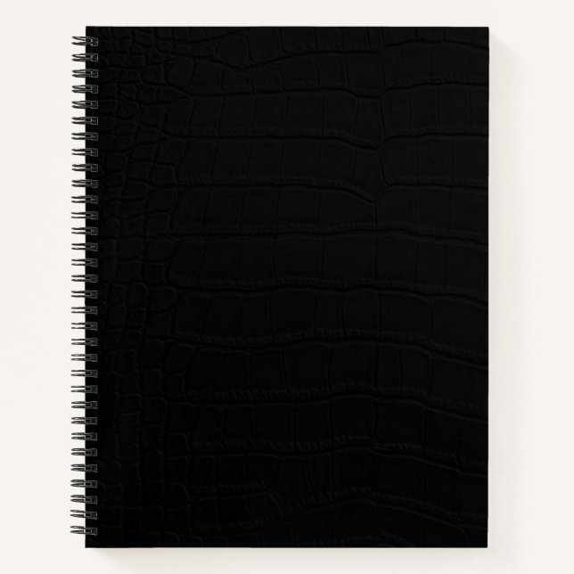 Black Crocodile Skin Print Notebook (Front)
