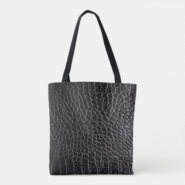 Black Crocodile Tote Bag (Back)