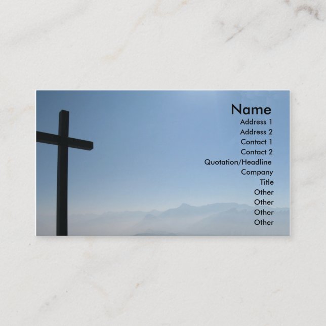 Black Cross  Business Card (Front)