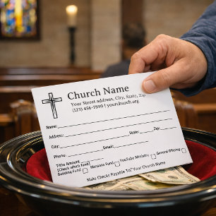 Black Cross Church Tithe Offer Collection Envelope