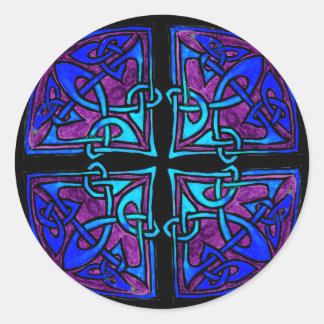 Black Cross Classic Round Sticker