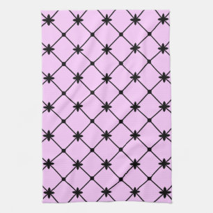 Black Cross Pattern on Pink Kitchen Towel