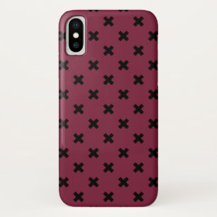 Black cross stitches on mulberry iPhone x case