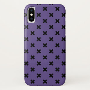 Black cross stitches on ultra violet iPhone x case