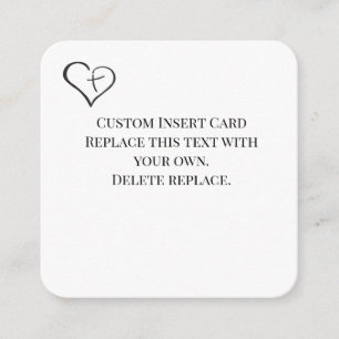Black Crossed Heart Religious Details Card