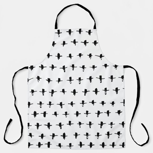 Black Crosses Hand Drawn Geometrical Apron (Front)