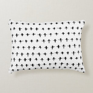 Black Crosses Hand Drawn Geometrical Decorative Cushion
