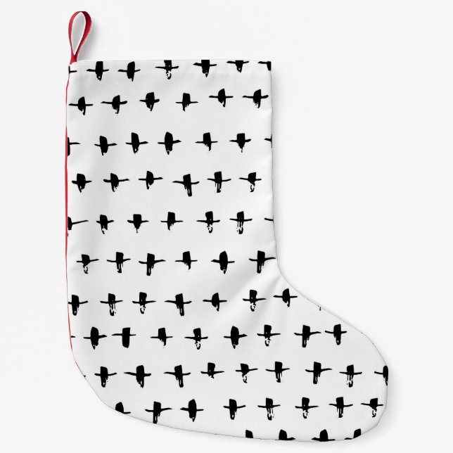 Black Crosses Hand Drawn Geometrical Small Christmas Stocking (Front)