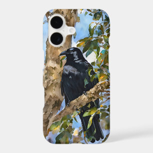 Black Crow Bird Art Phone Case