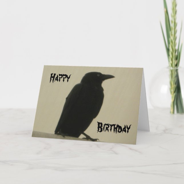 Black Crow Birthday Card (Front)