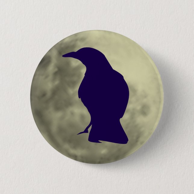 Black Crow Button (Front)