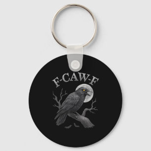 Black Crow F-caw-f Black Raven Bird Gothic Humour Key Ring