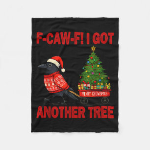 Black Crow F-caw-f Funny Bird Merry Crowstmas Adul Fleece Blanket