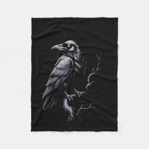 Black Crow, F-caw-f Funny Black Bird  Fleece Blanket