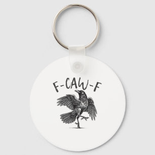 Black Crow, F-caw-f Funny Black Bird Key Ring