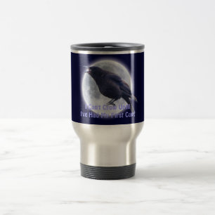 BLACK CROW & Full Moon Halloween Travel Mug