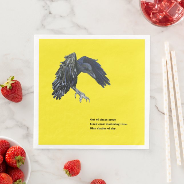 Black Crow & Haiku  Napkin (Insitu)