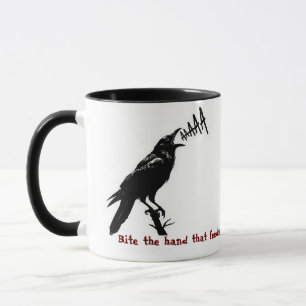 Black Crow Illustration - Gothic Style Art Design Mug