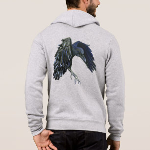 Black Crow Master of Time Illustration Light Grey Hoodie